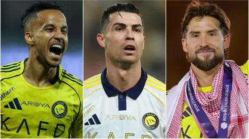 Abdulrahman Ghareeb (left), Cristiano Ronaldo (center), and Inigo Martinez (right)