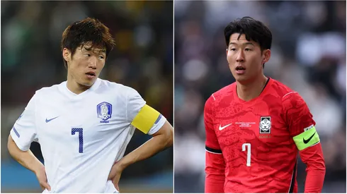 South Korea's Park Ji-sung and Son Heung-min.