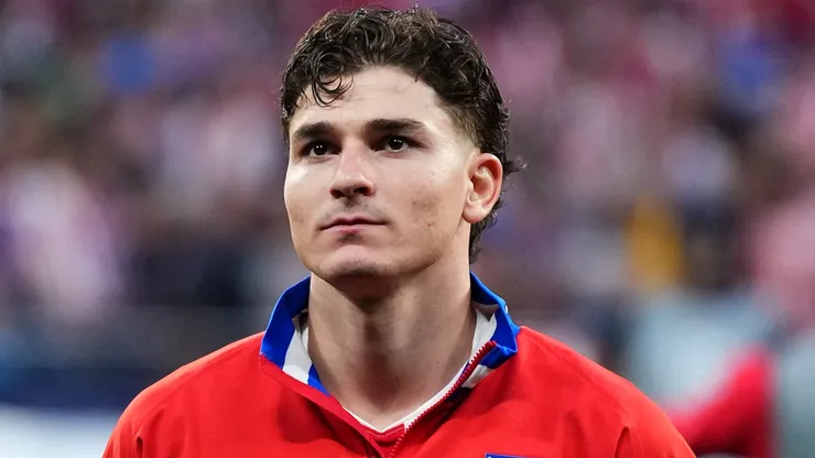 Julian Alvarez of Atletico de Madrid looks on.