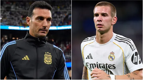 Lionel Scaloni, head coach of Argentina, and Franco Mastantuono of Real Madrid.