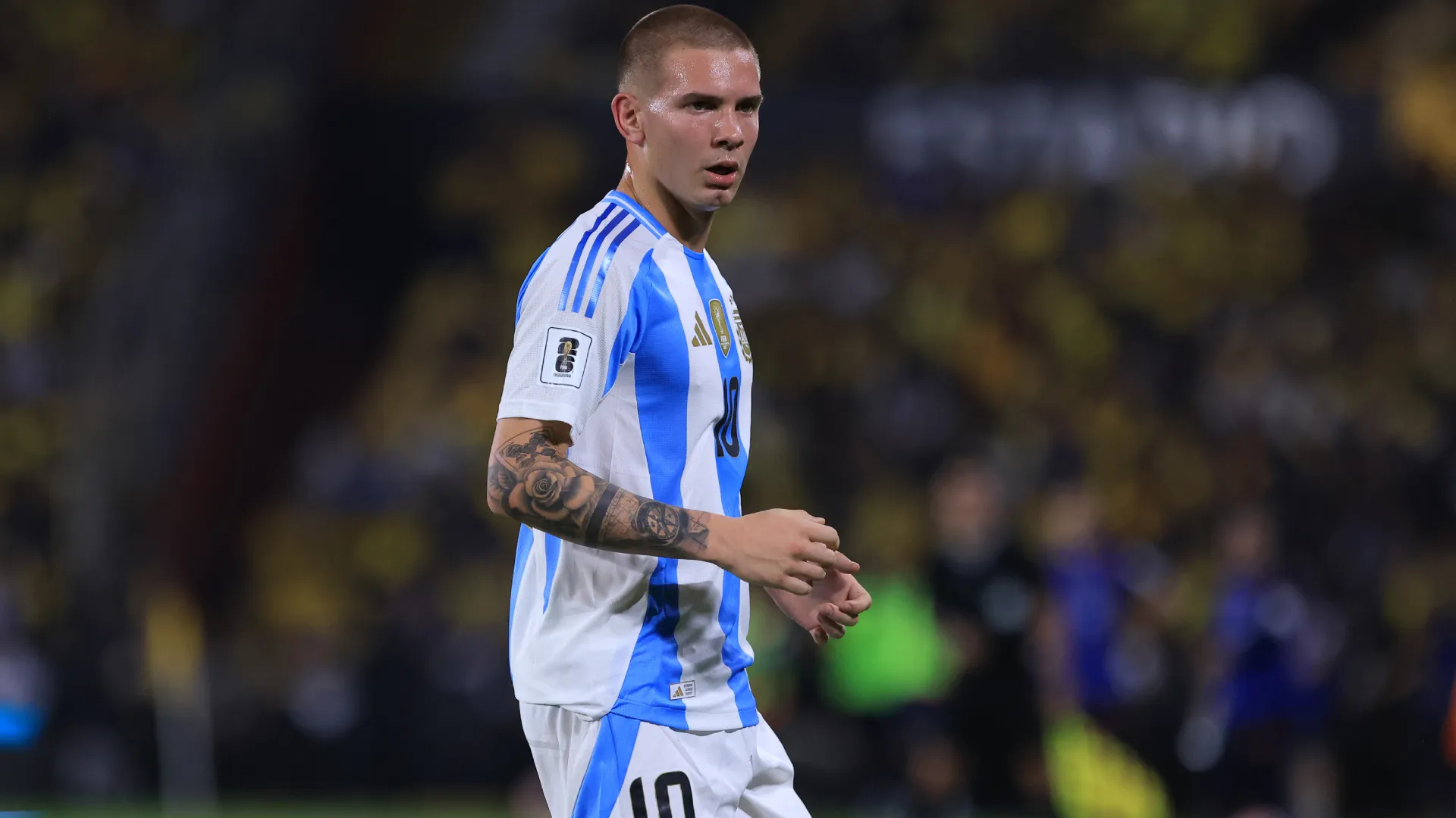 Franco Mastantuono during a FIFA World Cup 2026 Qualifier match. (Getty Images)