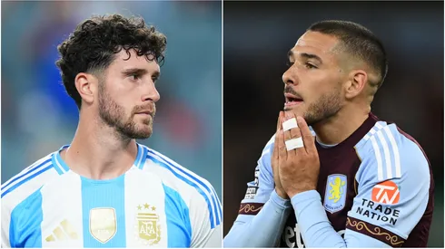 Marcos Senesi of Argentina and Emiliano Buendia of Aston Villa.