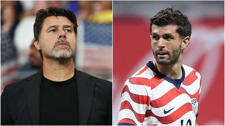 Head coach of United States Mauricio Pochettino (L) and Christian Pulisic (R).
