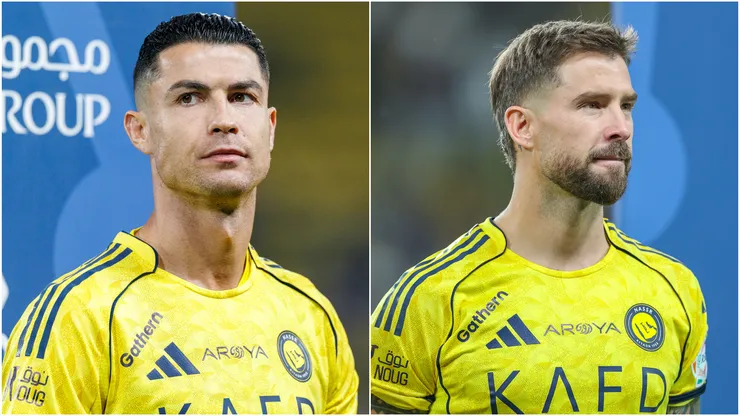 Cristiano Ronaldo and Iñigo Martinez of Al Nassr.