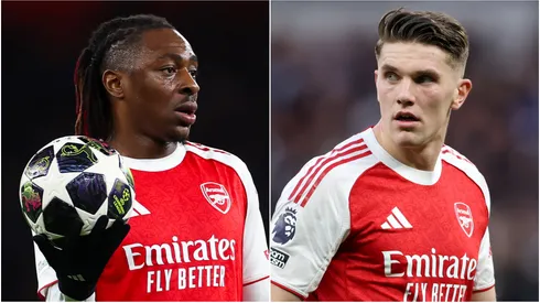 Arsenal players Eberechi Eze and Viktor Gyokeres.