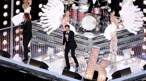 The Killers perform during the Pepsi opening ceremony prior to the UEFA Champions League Final 2026.