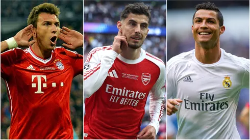 Mario Mandzukic (left), Kai Havertz (center), and Cristiano Ronaldo (right)
