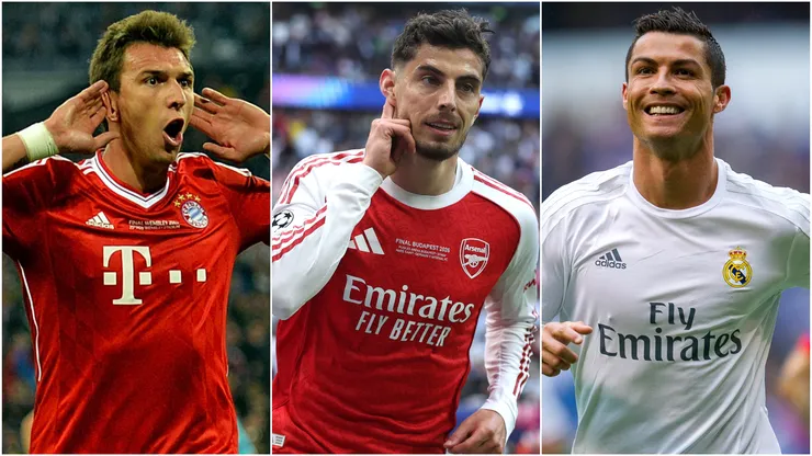 Mario Mandzukic (left), Kai Havertz (center), and Cristiano Ronaldo (right)