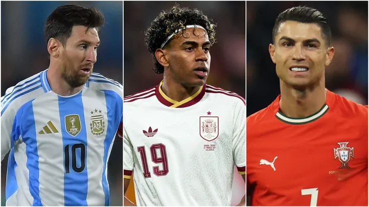 Lionel Messi of Argentina, Lamine Yamal of Spain and Cristiano Ronaldo of Portugal.