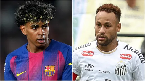 Lamine Yamal of FC Barcelona and Neymar Junior of Santos.