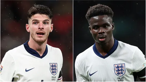 Declan Rice and Bukayo Saka of England.