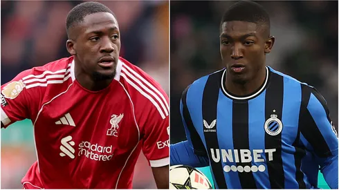 Ibrahima Konate of Liverpool and Joel Ordóñez of Club Brugge KV.