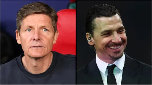 Oliver Glasner and AC Milan Senior Advisor Zlatan Ibrahimovic.