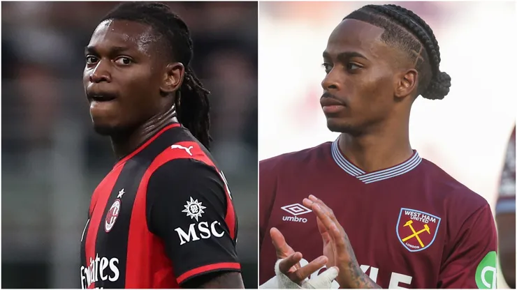 Rafael Leao of AC Milan and Crysencio Summerville of West Ham.