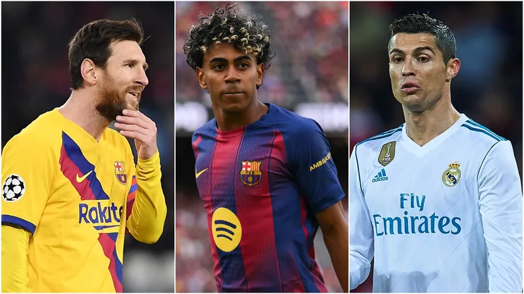 Lionel Messi, Lamine Yamal and Cristiano Ronaldo.