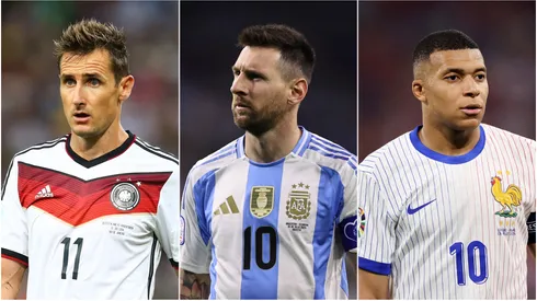Miroslav Klose, Lionel Messi and Kylian Mbappe.