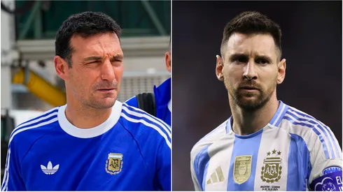 Lionel Scaloni and Lionel Messi of Argentina.