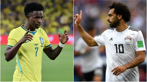 Brazil's Vinicius Junior and Egypt's Mohamed Salah.