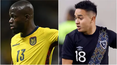 Enner Valencia of Ecuador and Óscar Santis #18 of Guatemala.