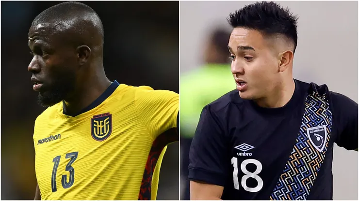 Enner Valencia of Ecuador and Óscar Santis #18 of Guatemala.
