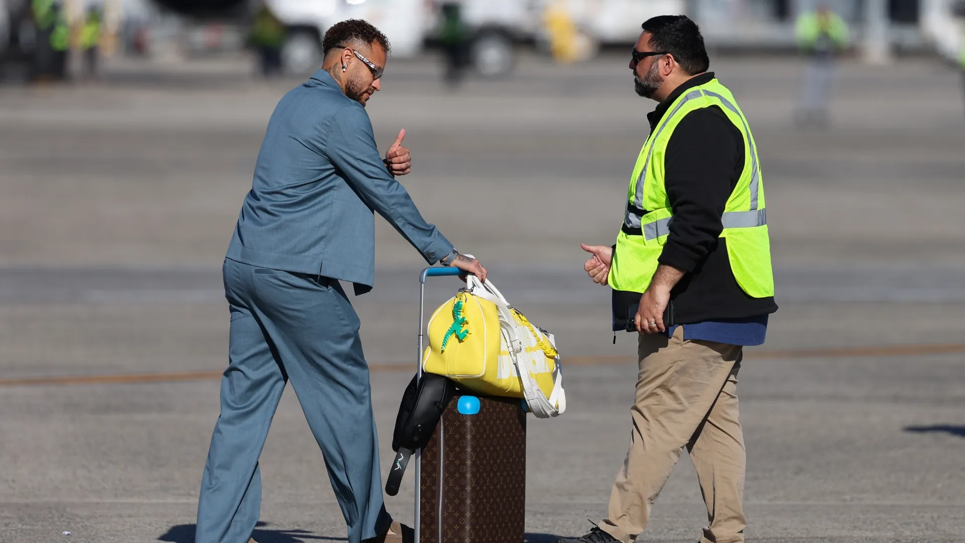 Neymar Jr. of Brazil arrives to the United States ahead of the World Cup.