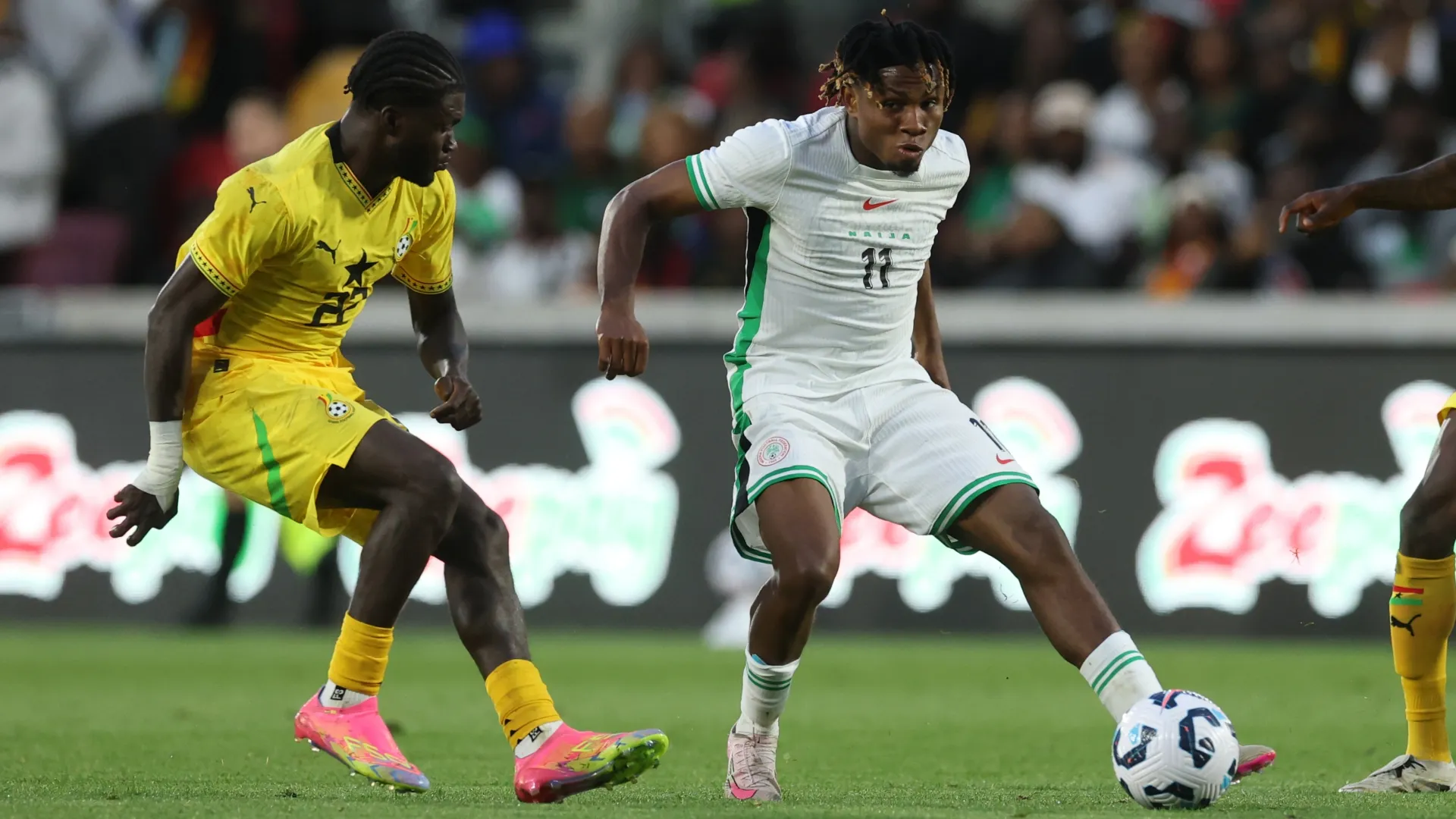 Samuel Chimerenka Chukwueze of Nigeria and Salis Addul-Samed of Ghana.