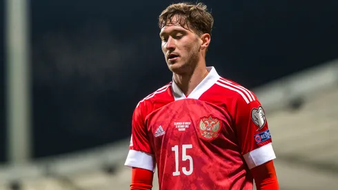 Aleksei Miranchuk of Russia takes a corner kick