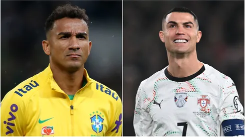Danilo (L) of Brazil and Cristiano Ronaldo (R) of Portugal.