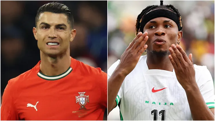 Cristiano Ronaldo of Portugal and Samuel Chukwueze of Nigeria.