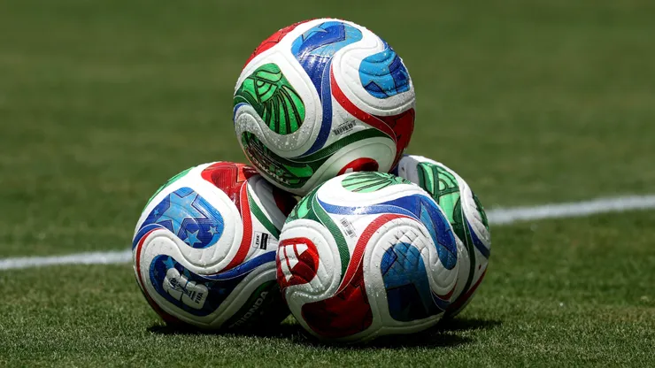 A detailed view of adidas TRIONDA FIFA World Cup match balls.