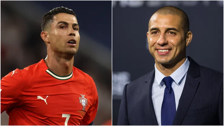 Cristiano Ronaldo (L) of Portugal and David Trezeguet (R) of France.