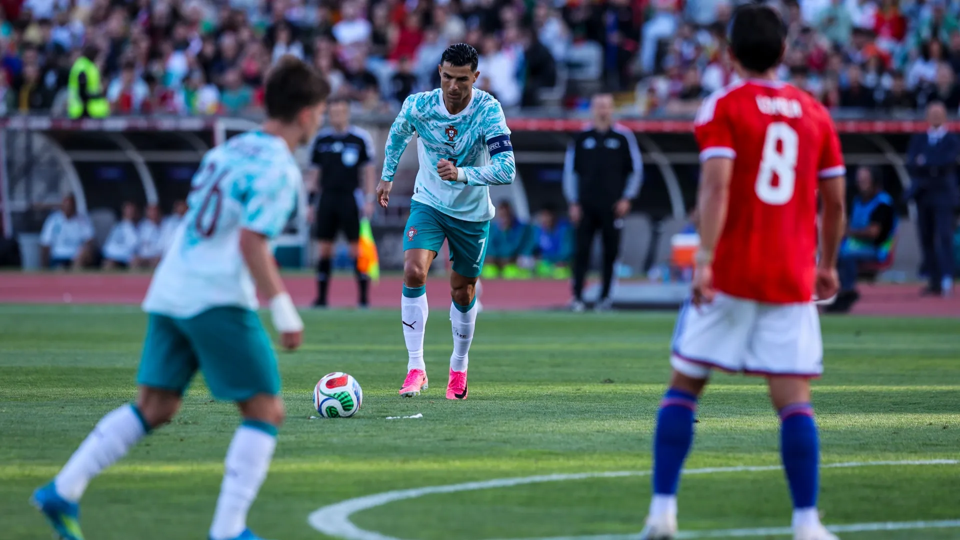 Cristiano Ronaldo of Portugal during the international friendly against Chile.