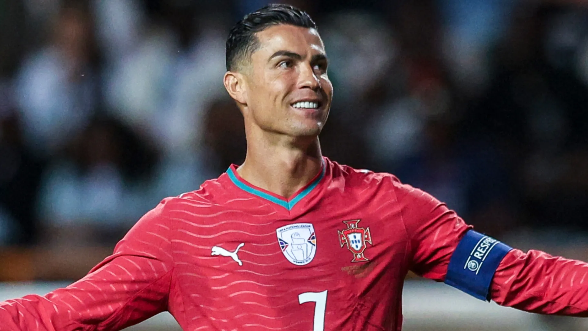 Cristiano Ronaldo of Portugal gestures during the International Friendly match.