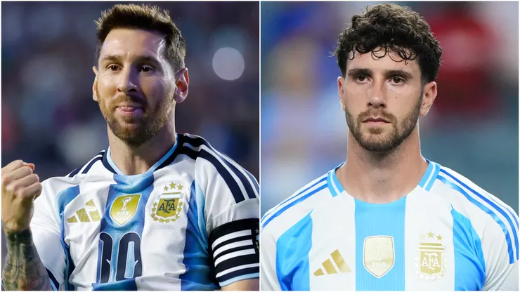 Lionel Messi (left) and Marcos Senesi (right)
