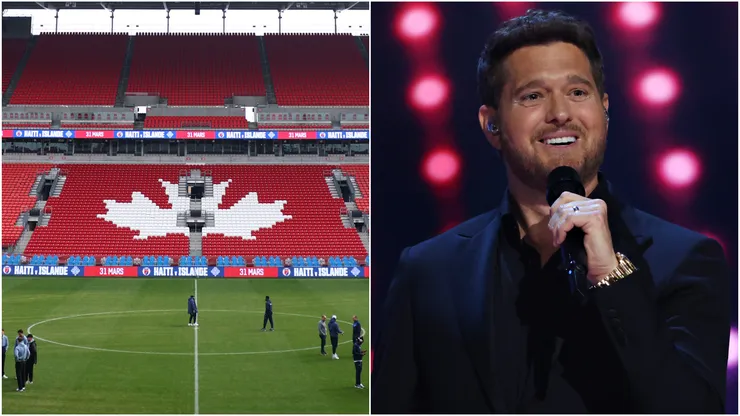 General view of BMO Field (left) and Michael Bublé (right)