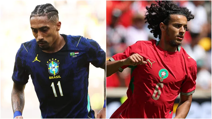 Raphinha of Brazil and Ayyoub Bouaddi of Morocco.