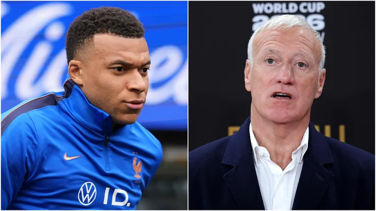 Kylian Mbappe and Didier Deschamps.