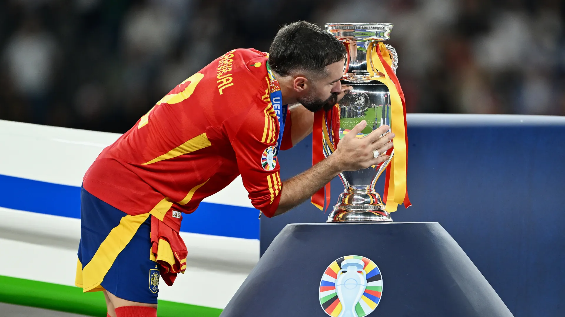 Daniel Carvajal after winning the 2024 UEFA Euro with Spain. (Getty Images)