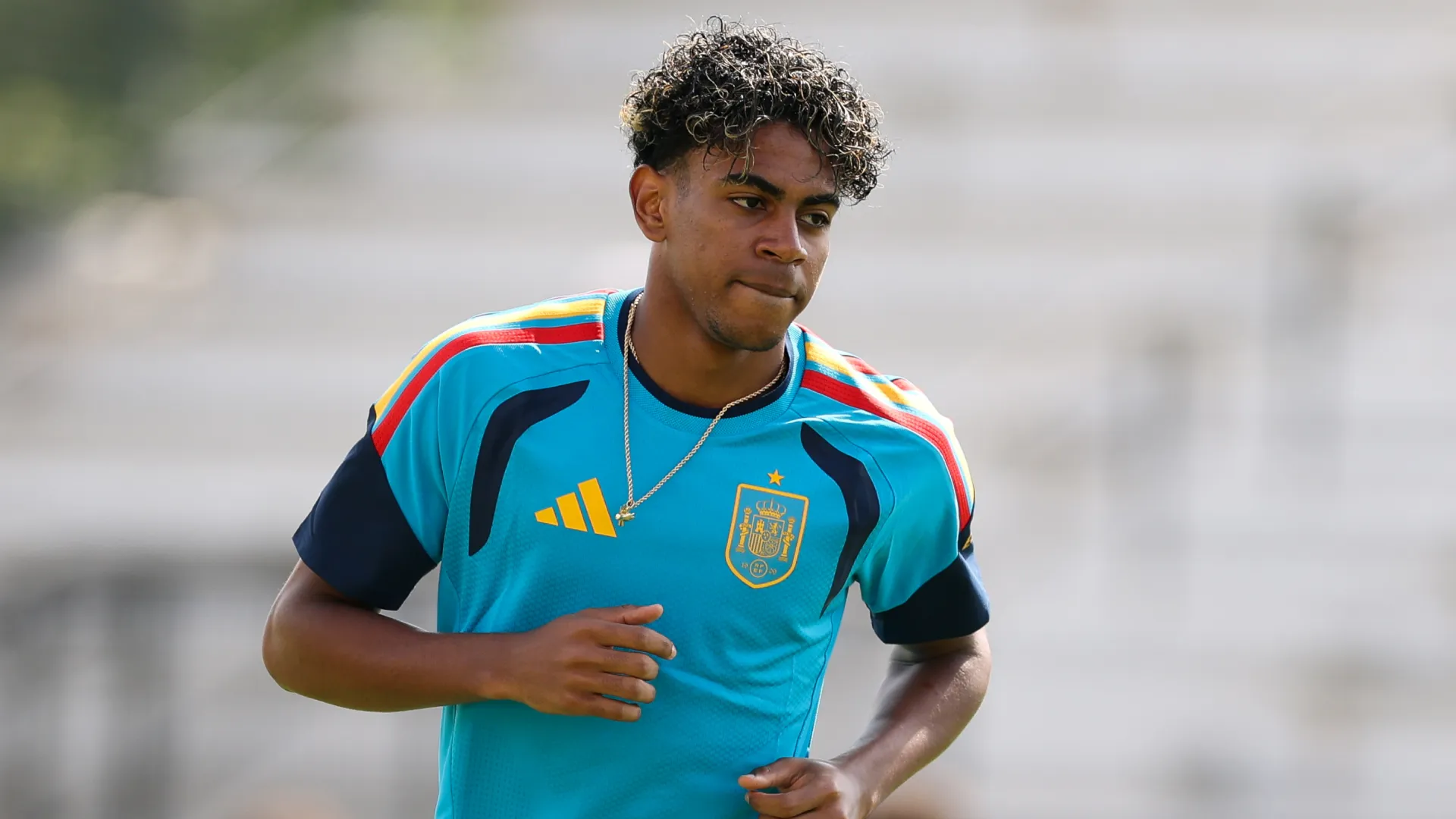 Lamine Yamal in a training session (Getty Images).