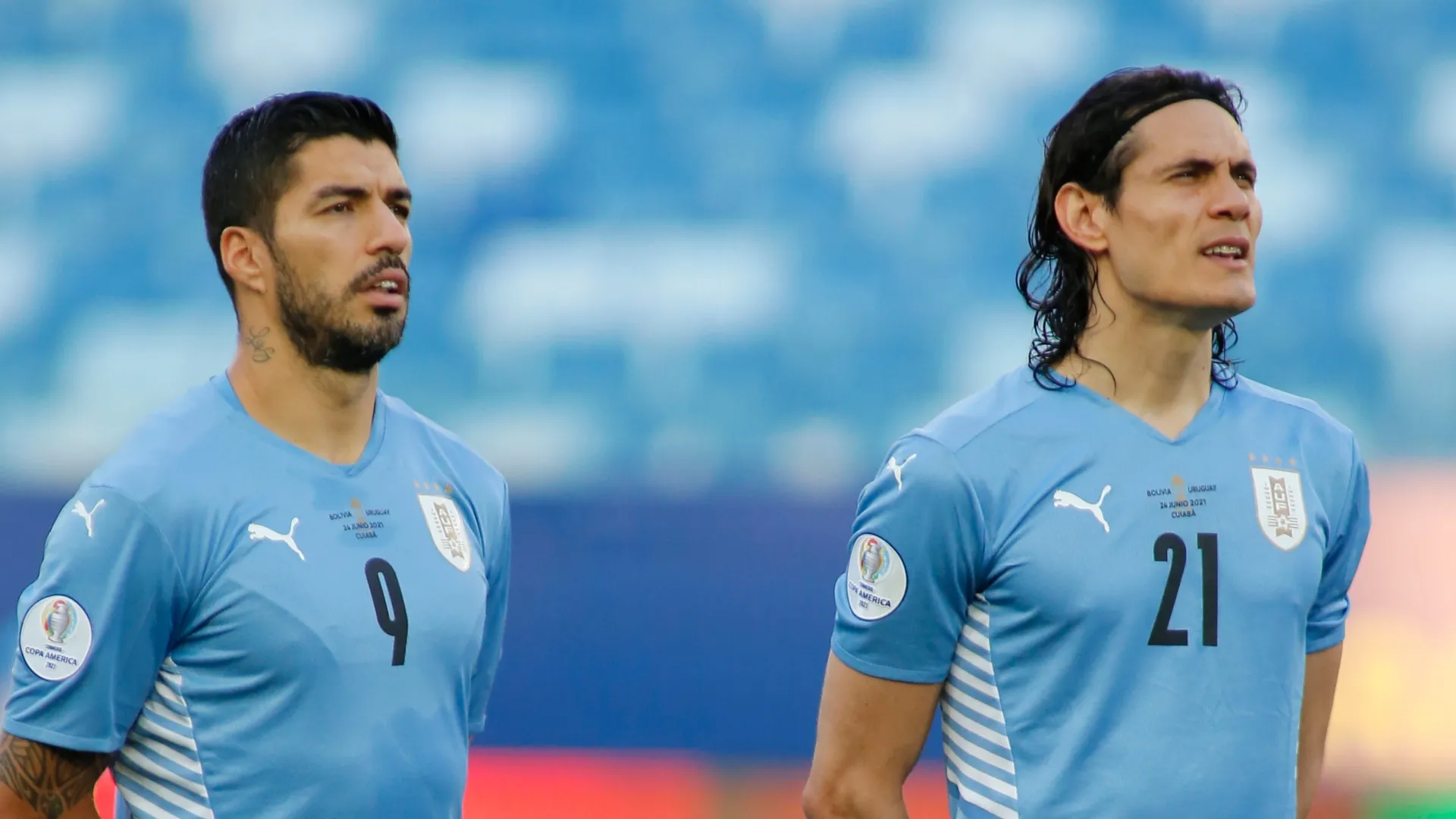 Luis Suarez and Edinson Cavani of Uruguay.