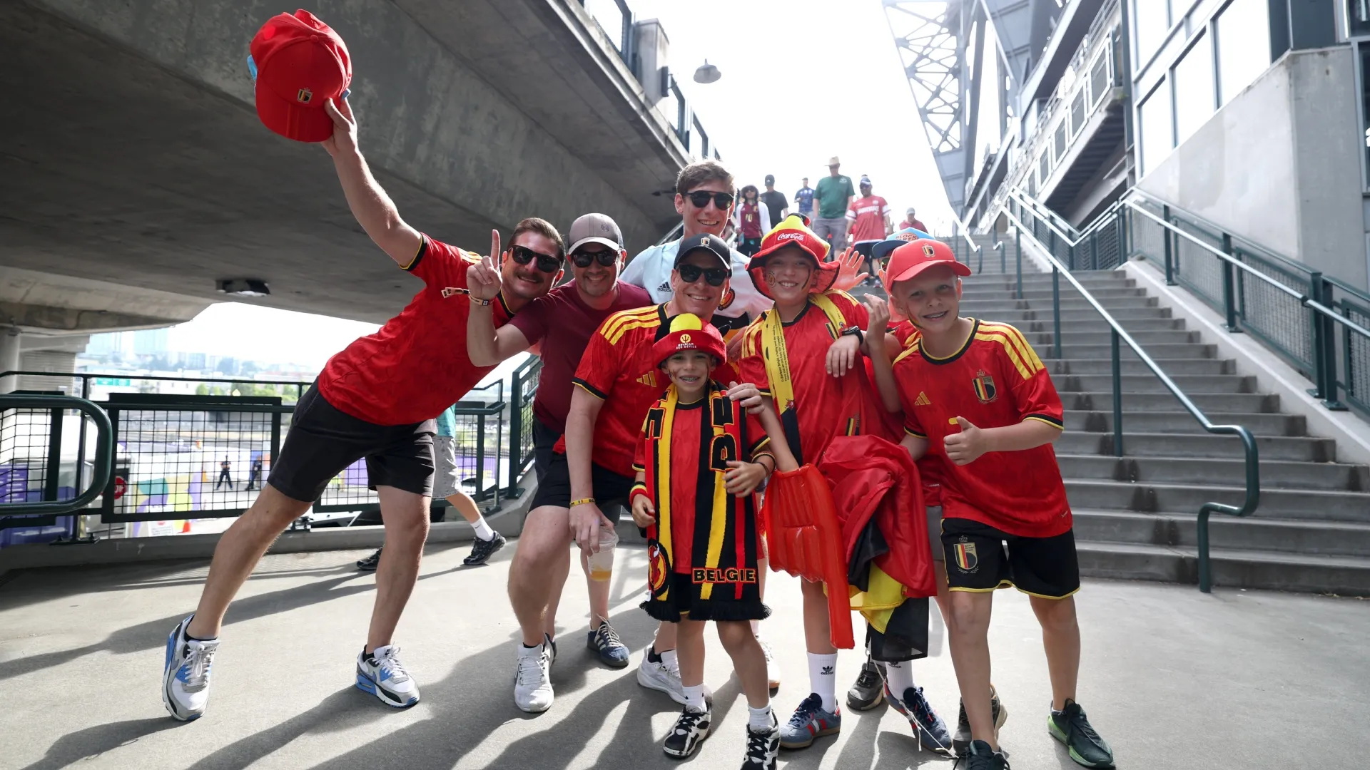 Belgium fans arrive at the Seattle Stadium before the World Cup game against Egypt.