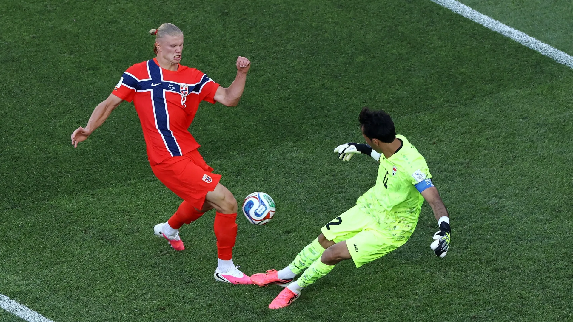 Erling Haaland #9 of Norway.