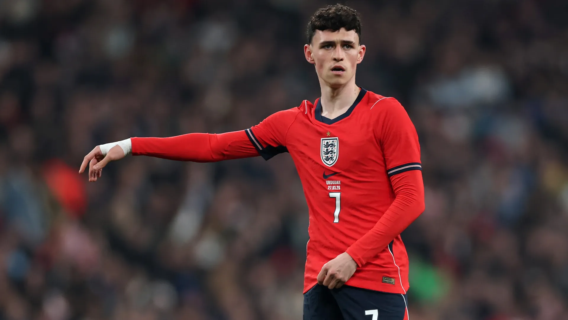 Phil Fodenof during the international friendly match between England and Uruguay. (Getty Images)