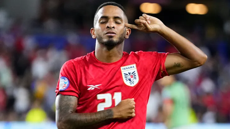 Cesar Yanis of Panama celebrates after scoring
