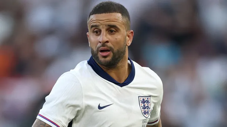 Kyle Walker of England in action during the international friendly match.