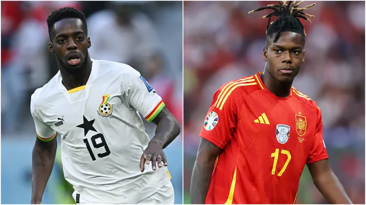 Iñaki Williams of Ghana and Nico Williams of Spain.