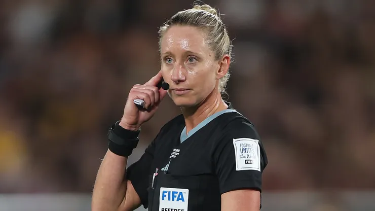 Tori Penso referees during the FIFA Women's World Cup Australia & New Zealand 2023 Final