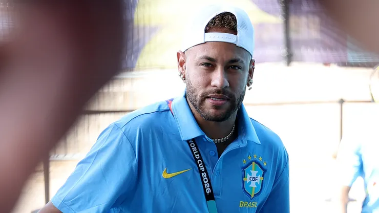 Neymar Jr #10 of Brazil arrives before the FIFA World Cup 2026 Group C match between Brazil and Morocco