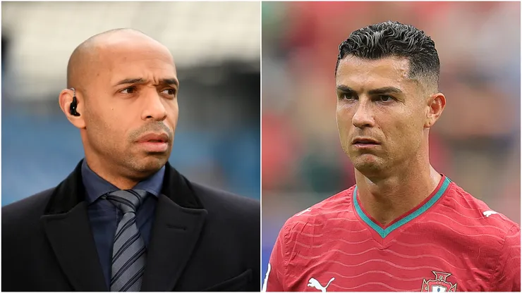 Thierry Henry (L) and Cristiano Ronaldo (R) #7 of Portugal.