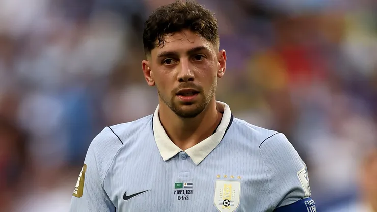 Federico Valverde #8 of Uruguay looks on during the FIFA World Cup 2026 Group H match.